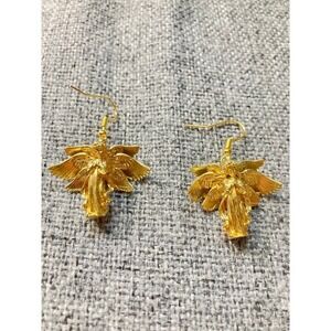 Gold Tone Multi Wing Angel Seraphim Dangle‎ Earrings Celestial Spiritual Jewelry